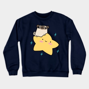 Pug Riding a Star Crewneck Sweatshirt